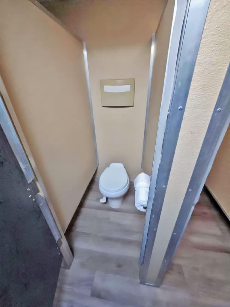 A Toilet Stall in a Tucson VIP Restroom Trailer