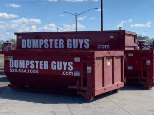 Our different sized dumpsters grouped together.